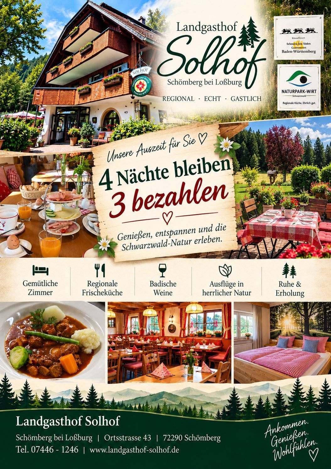 Flyer Unsere Auszeit - 4 Nächte bleiben, 3 bezahlen